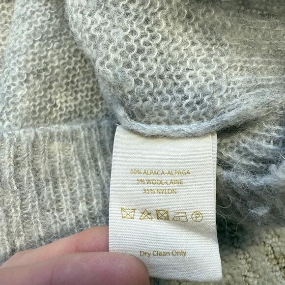 Free People Gossamer V-Neck Alpaca Wool Gray Sweater Oversized Medium - Picture 5 of 13